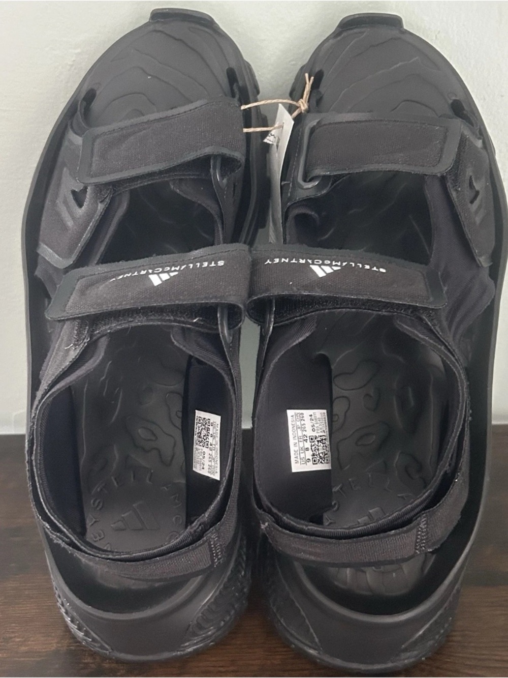 Adidas X Stella Mccartney Hika Outdoor Sandals Core Black Womens Size 9 IE3540 - Picture 5 of 9